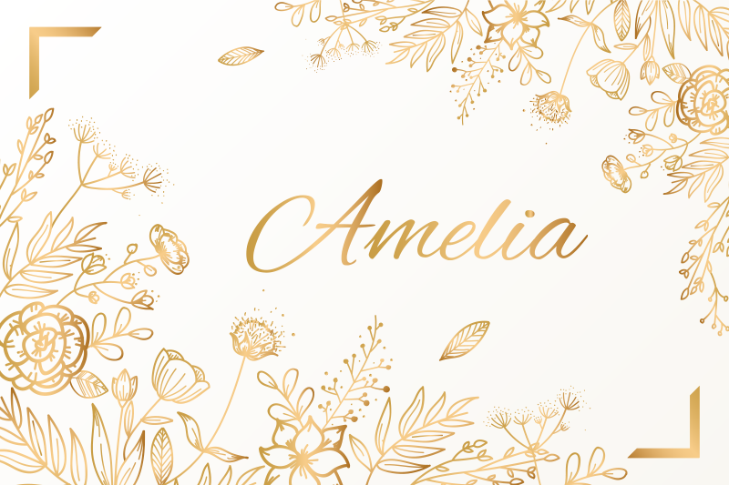 乙烯基地毯名称个性化花卉欢迎款 - TenStickers