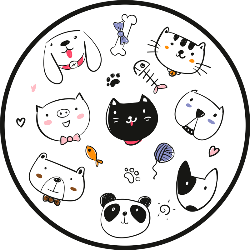 乙烯基地毯托儿所可爱生物表情 - TenStickers