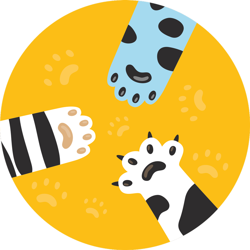 乙烯基地毯动物猫爪印 - TenStickers