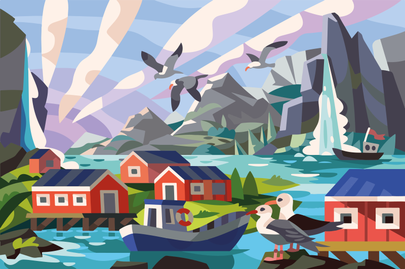 乙烯基地毯特性适用于挪威海岸 - TenStickers