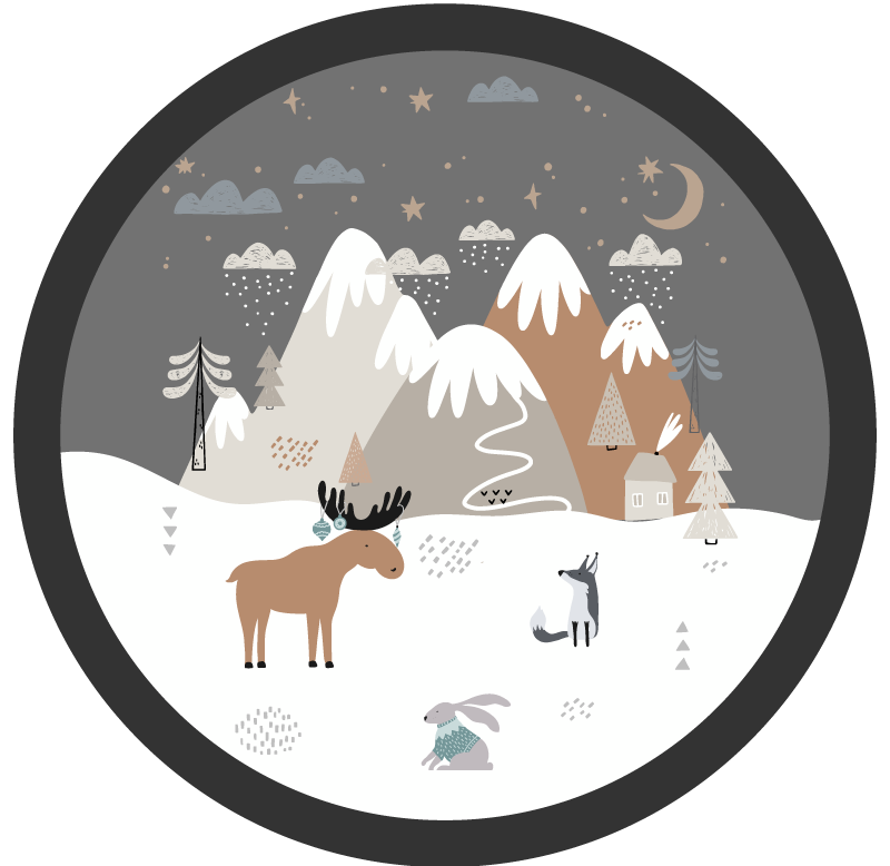 乙烯基地毯托儿所梦幻野生动物场景 - TenStickers