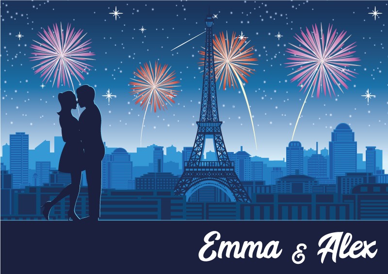 乙烯基地毯名称浪漫巴黎 - TenStickers