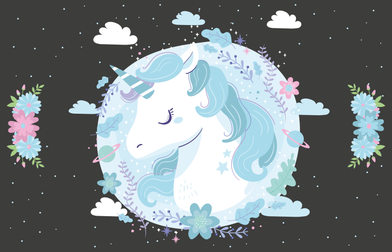 乙烯基地毯 儿童 梦幻独角兽场景 - TenStickers
