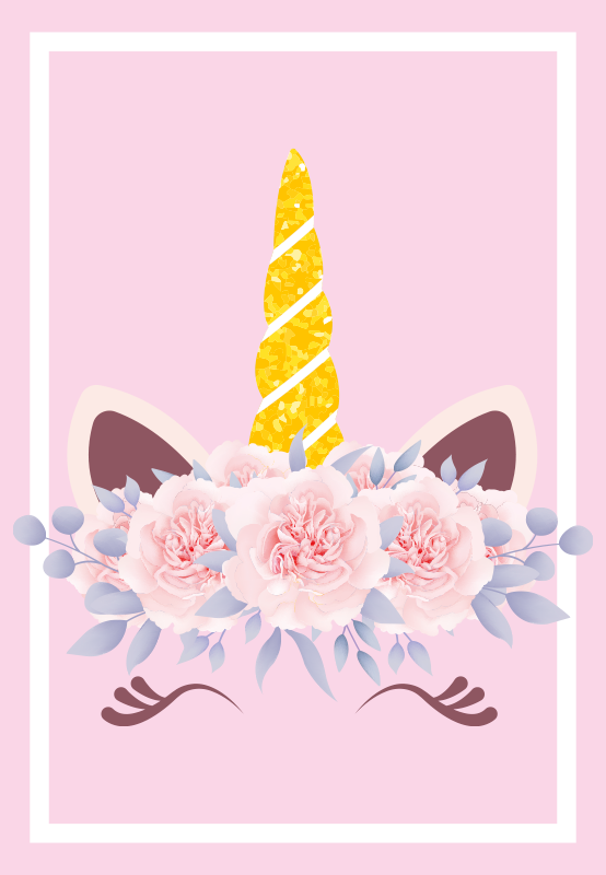 独角兽与玫瑰婴儿游戏垫 - TenStickers