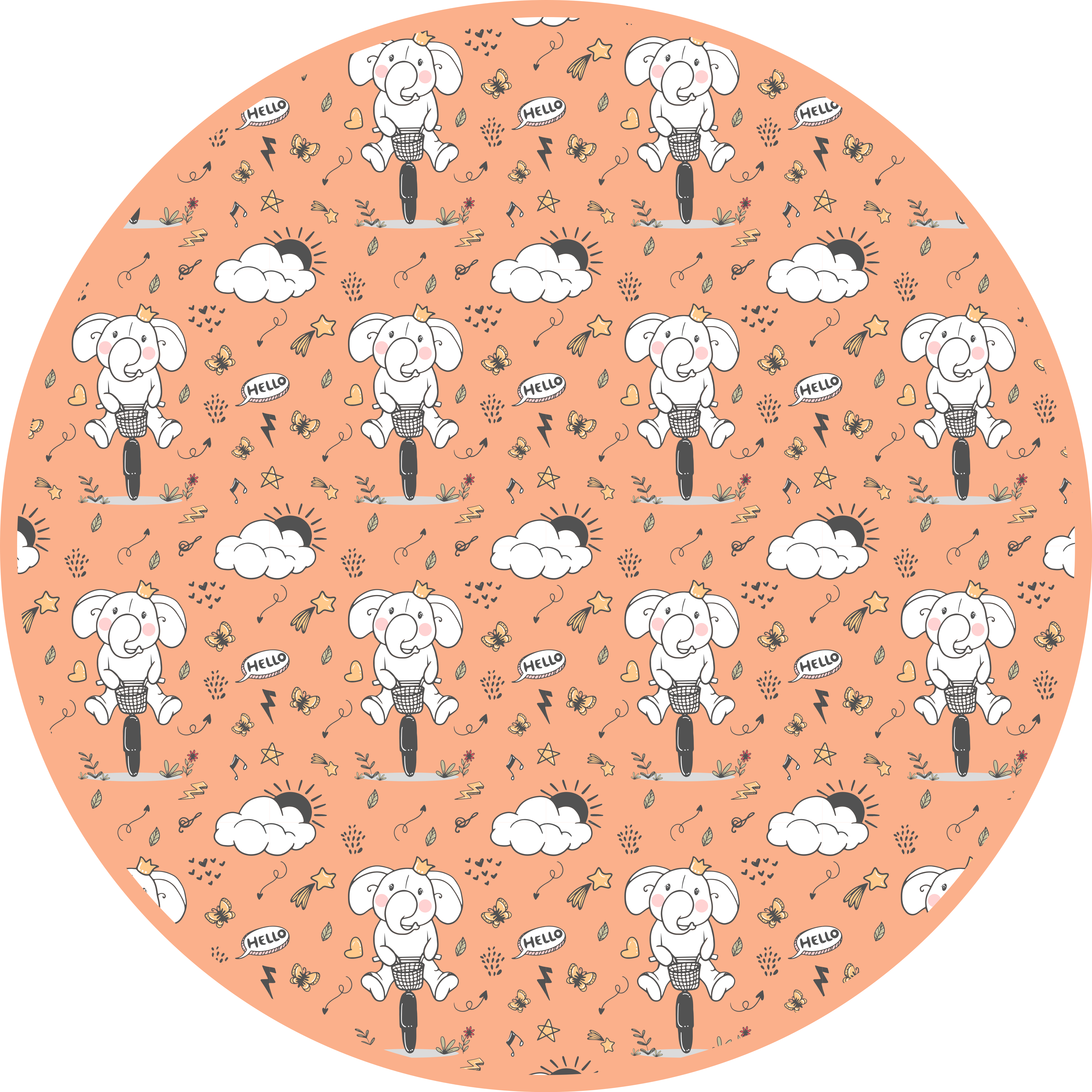 乙烯基地毯 儿童 快乐大象主题 - TenStickers
