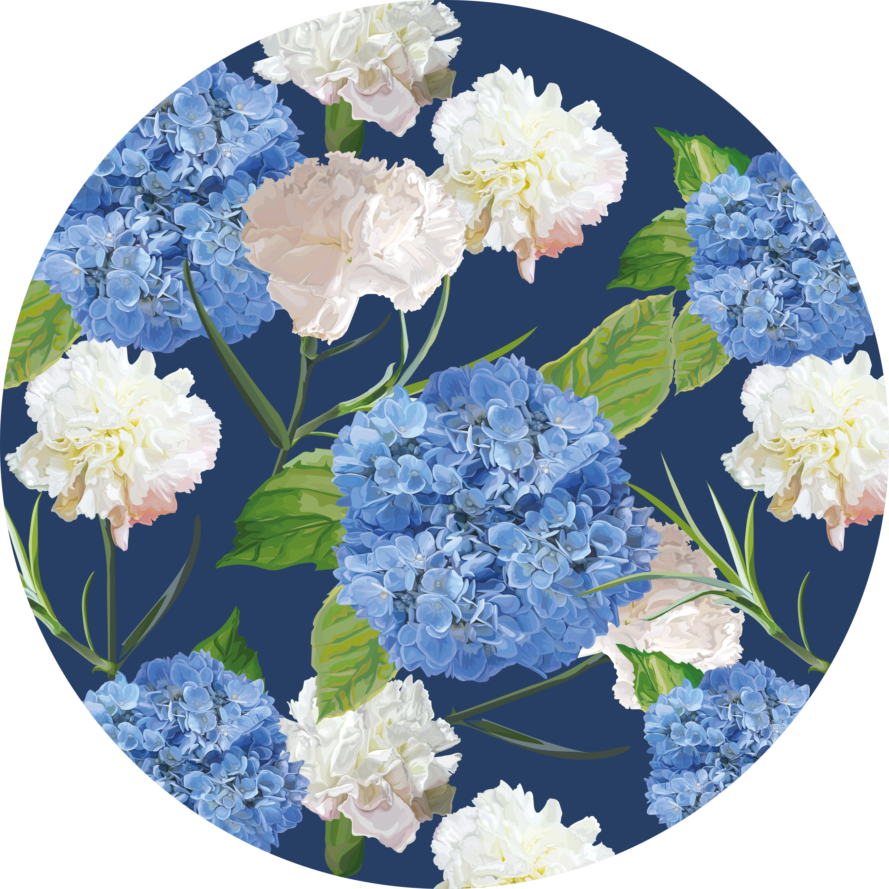乙烯基花草地毯绣球花图案 - TenStickers