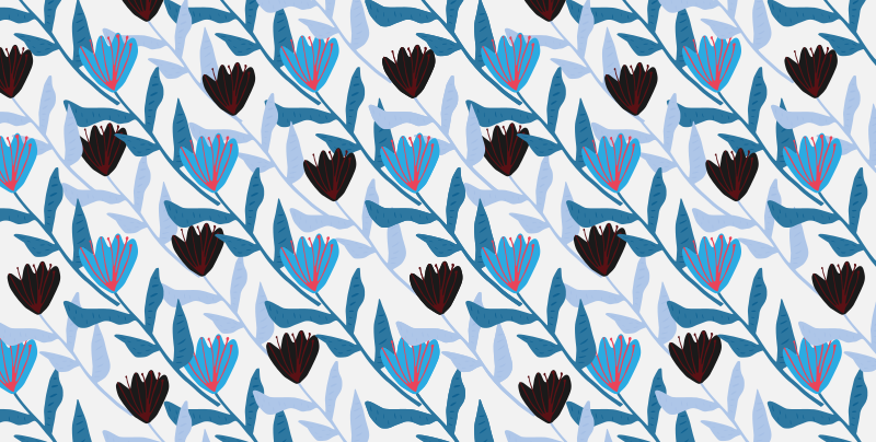 乙烯基花草地毯植物叶子排列 - TenStickers