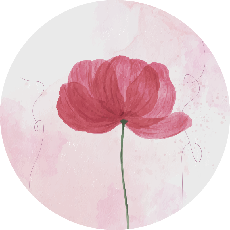 乙烯基花草地毯 aquarella罂粟花设计 - TenStickers