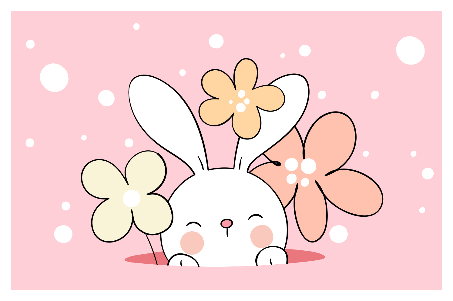 乙烯基地毯 儿童 可爱小兔插图 - TenStickers