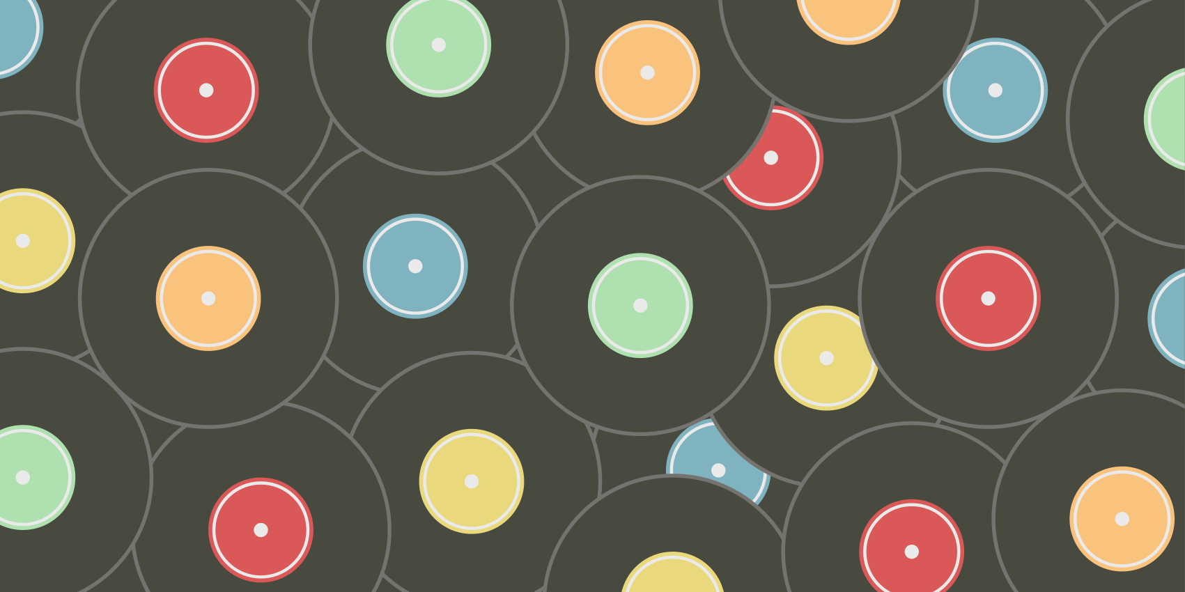 乙烯基地毯生动的乙烯圆盘 - TenStickers