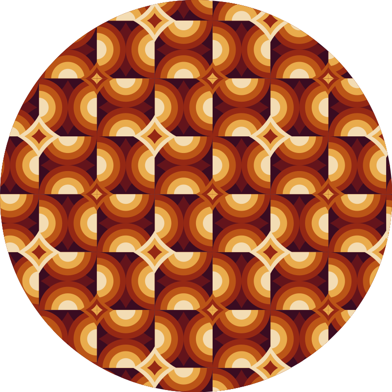 乙烯基地毯几何生动圆形图案 - TenStickers