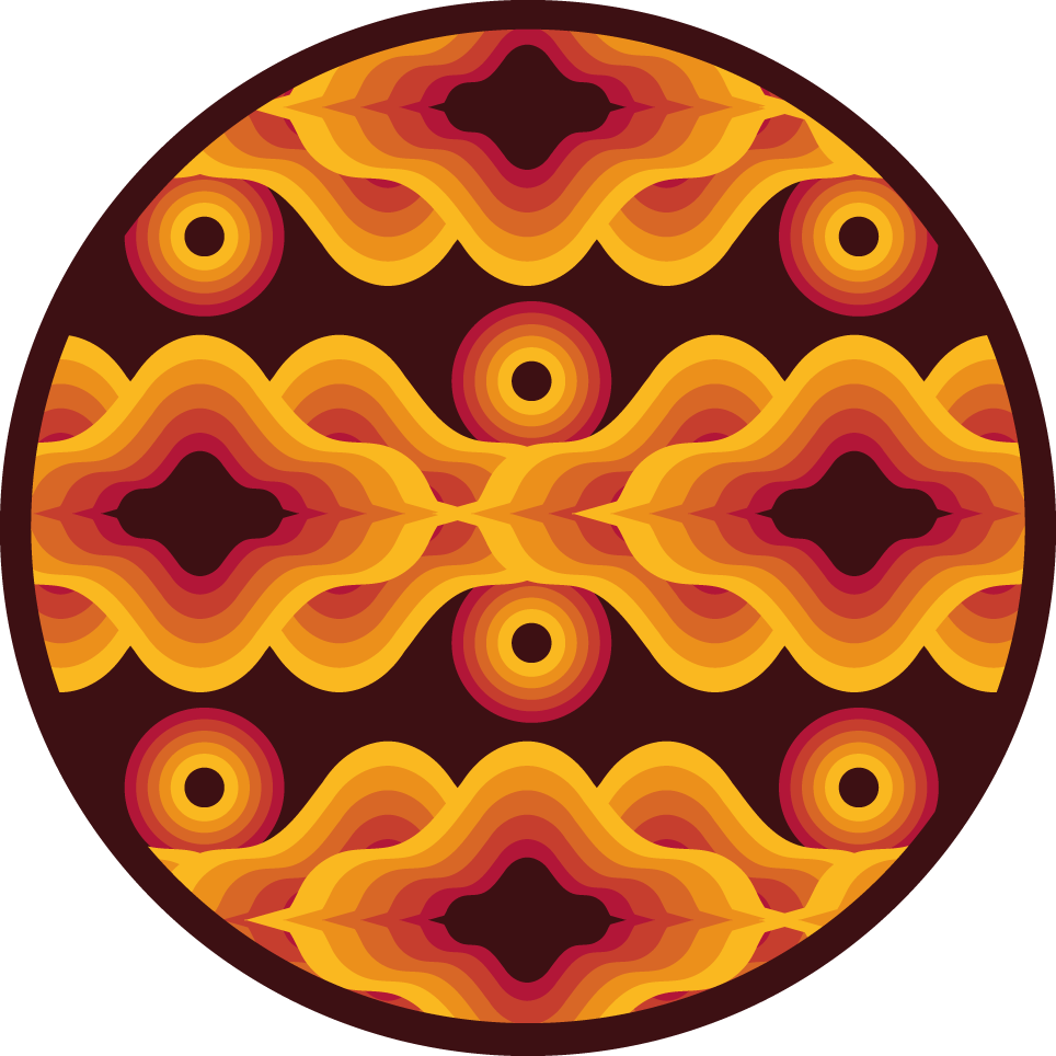 乙烯基地毯镶嵌复古螺旋图案 - TenStickers