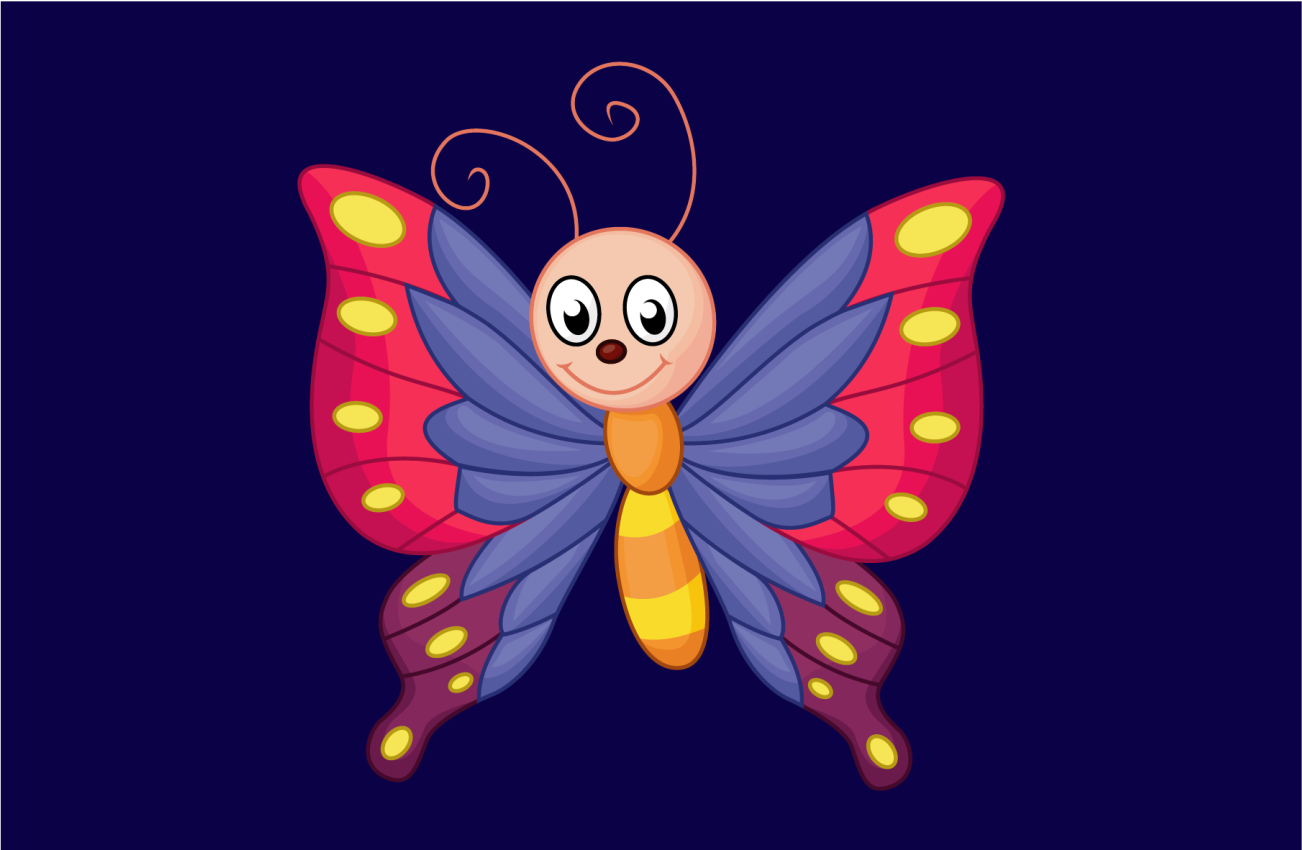 乙烯基地毯 儿童 快乐的蝴蝶在飞翔 - TenStickers