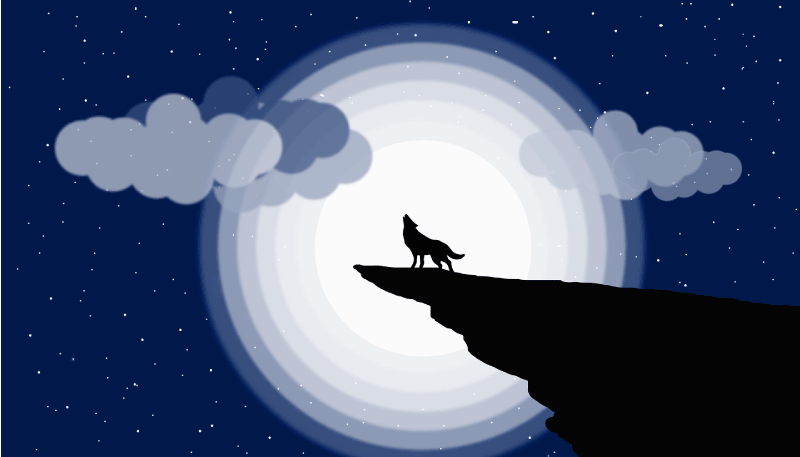 乙烯基地毯新月之狼 - TenStickers