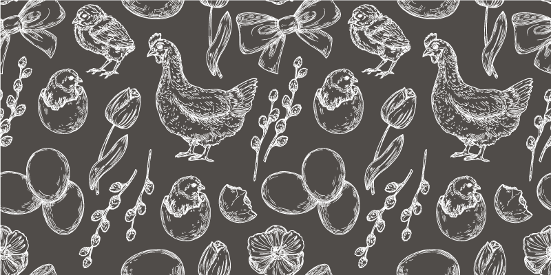 乙烯基厨房地毯与迷人的农场图案 - TenStickers