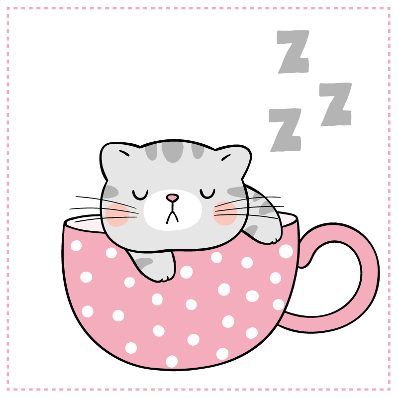 乙烯基地毯 儿童 睡猫杯 - TenStickers