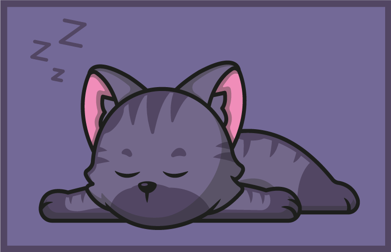 乙烯基地毯动物睡觉的猫 - TenStickers