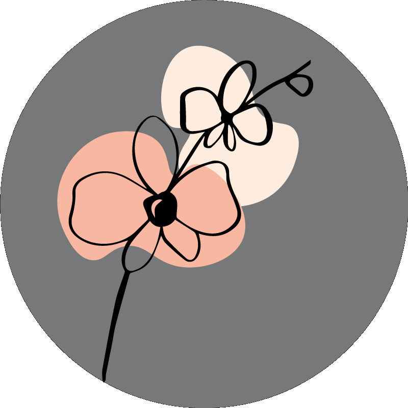 乙烯基花草地毯简约时尚灰色设计 - TenStickers