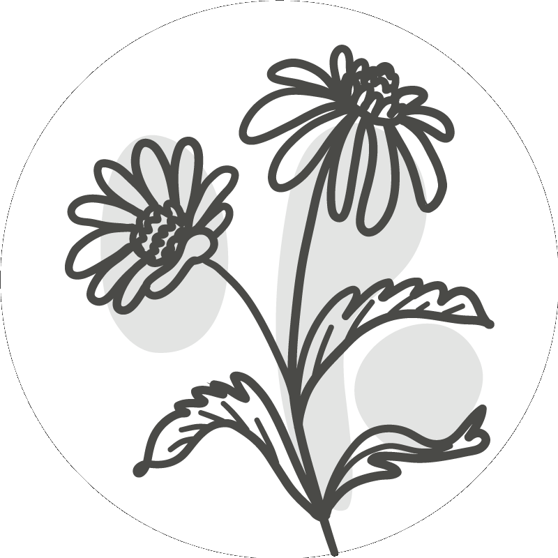 圆形乙烯基地毯时尚花卉图案 - TenStickers