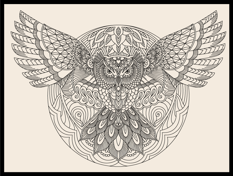 乙烯基地毯优雅猫头鹰图案 - TenStickers