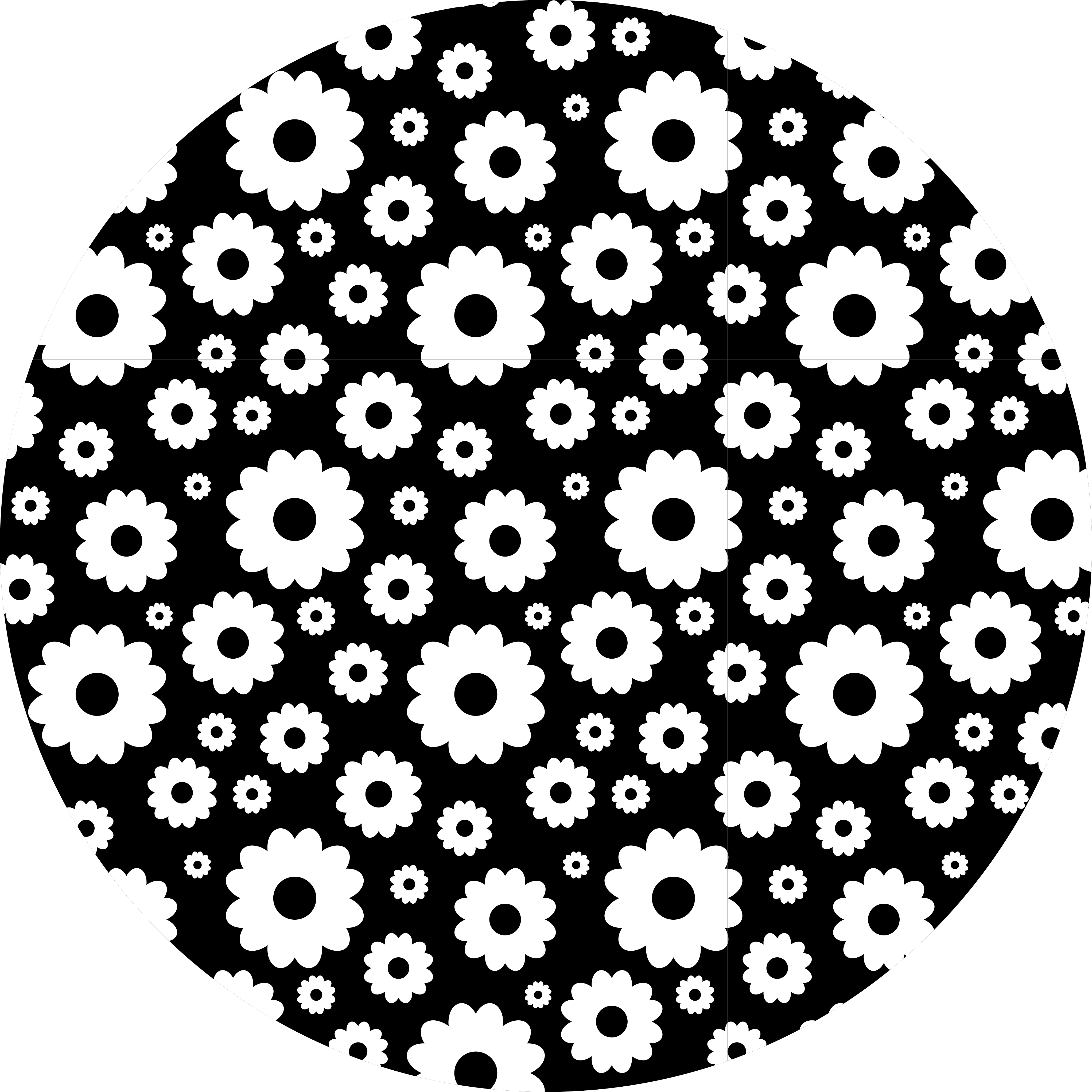 乙烯基花草地毯黑色花卉图案 - TenStickers