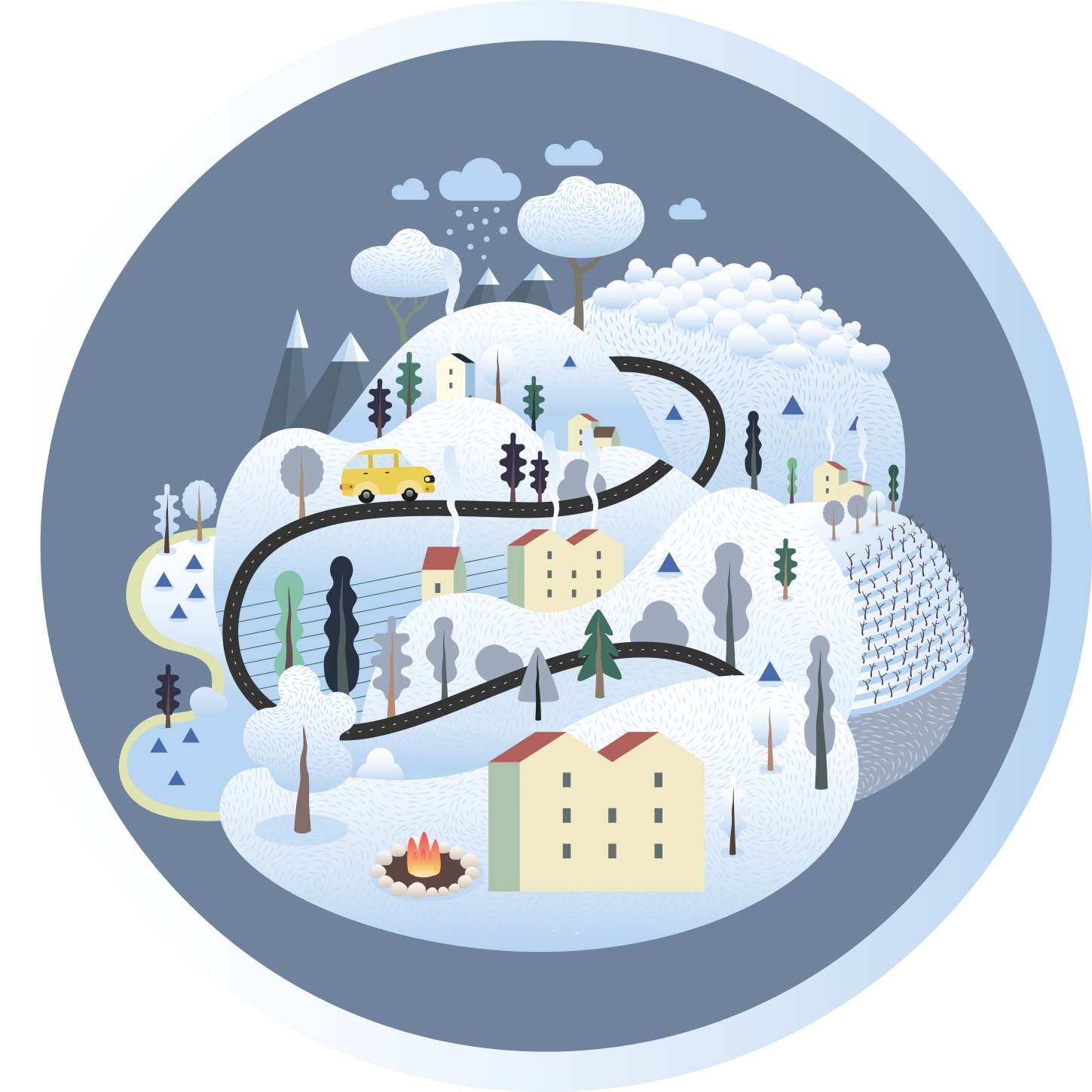 乙烯基地毯道路奇幻风景之旅 - TenStickers