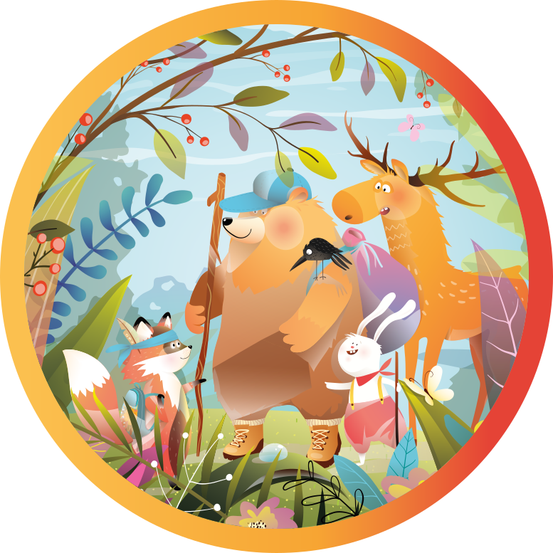 乙烯基地毯 儿童 森林朋友聚会 - TenStickers
