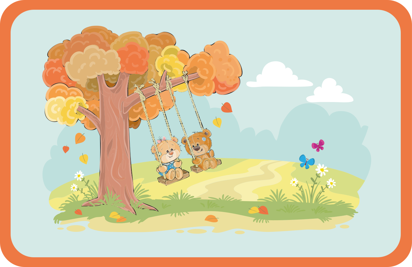 乙烯基地毯 儿童 摇摆的小熊宝宝 - TenStickers