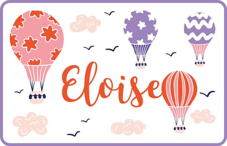 乙烯基地毯名称生动热气球 - TenStickers