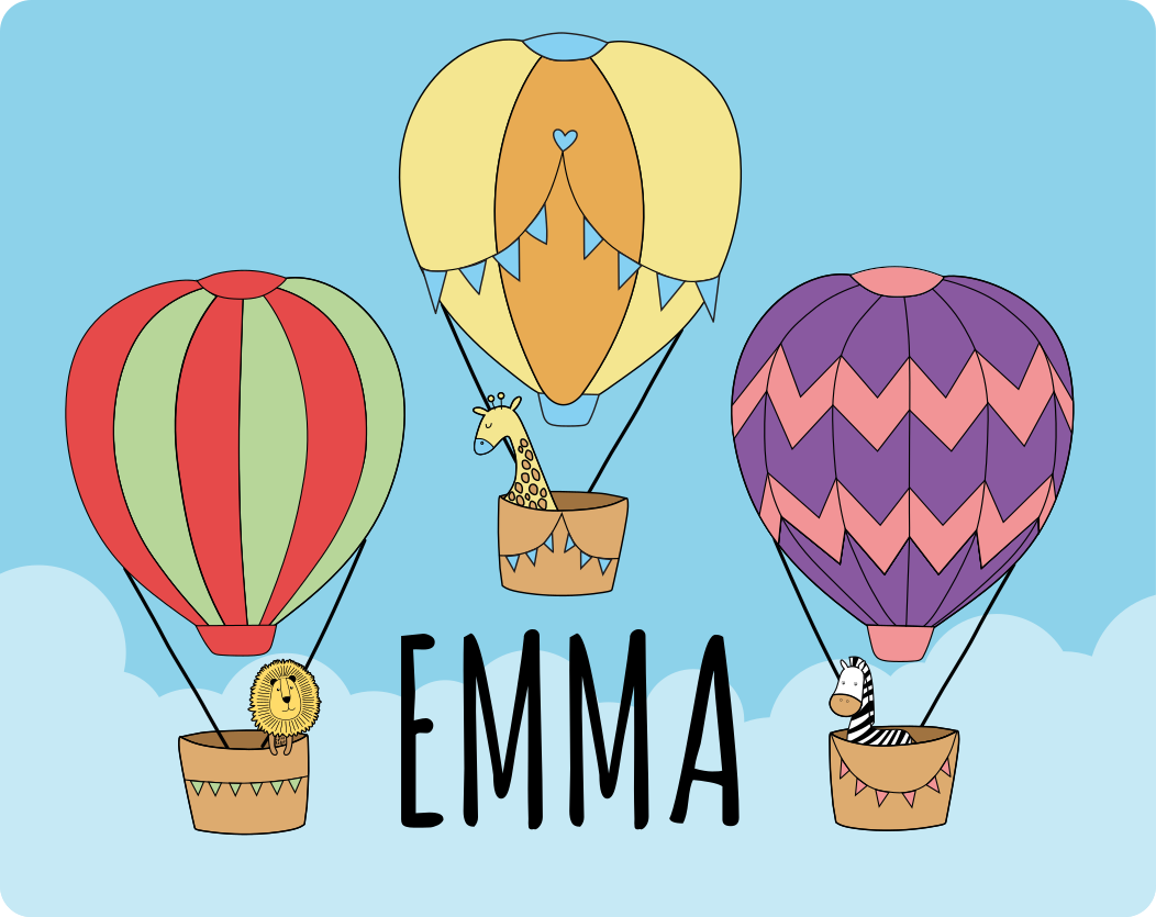 乙烯基地毯名称色彩缤纷的热气球 - TenStickers