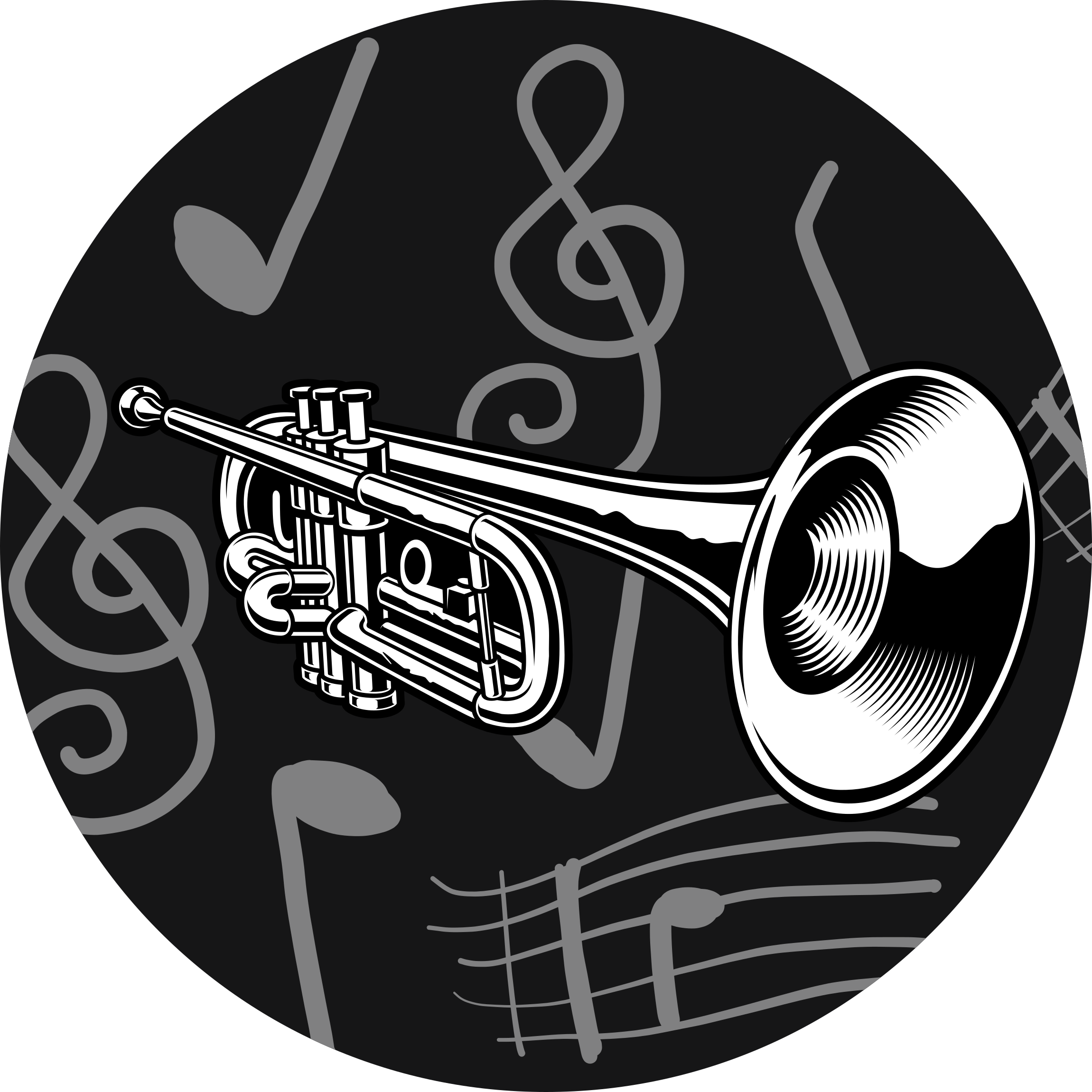 圆形乙烯基地毯音乐乐器主题 - TenStickers