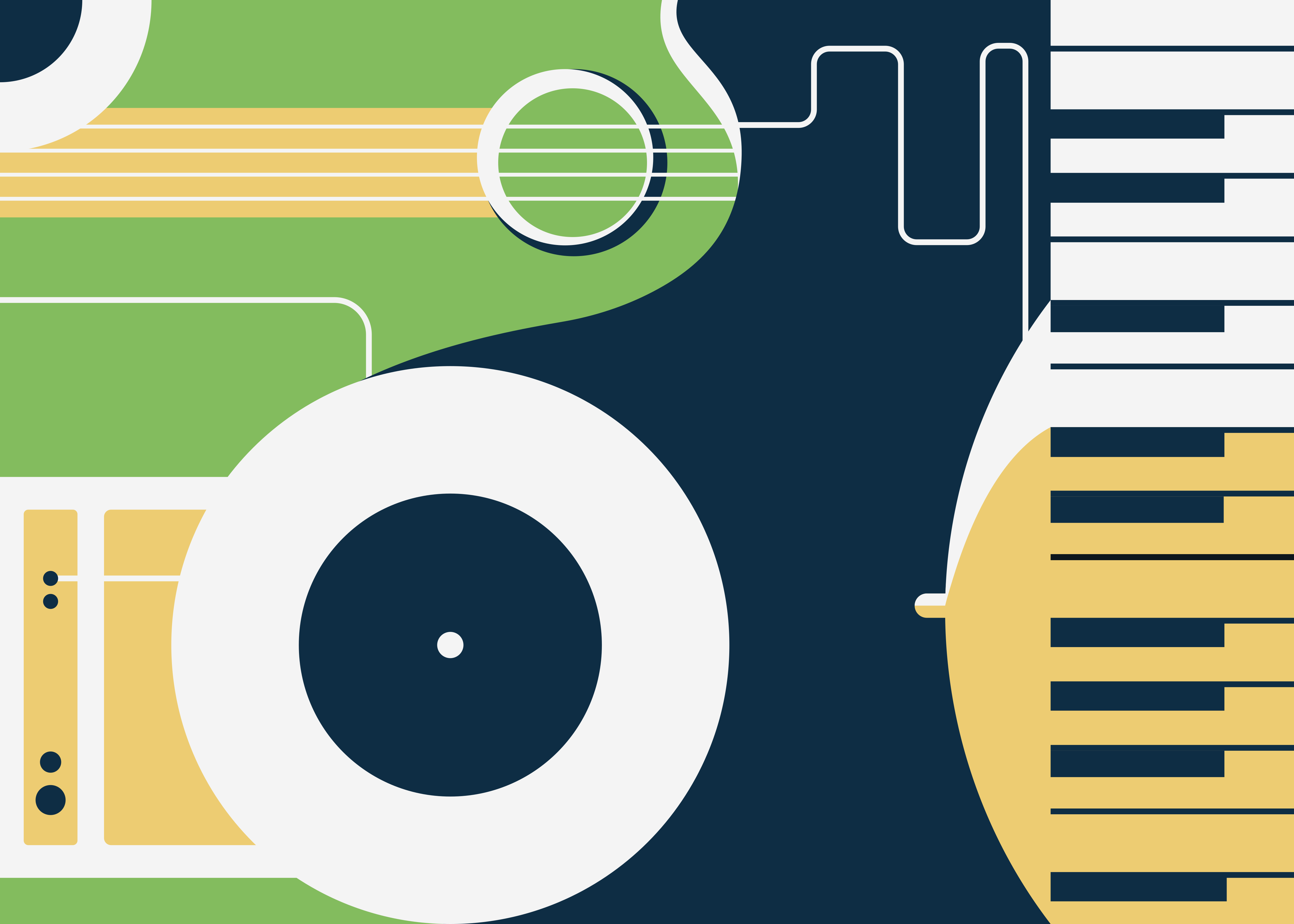 乙烯基地毯长方形乐器图案 - TenStickers