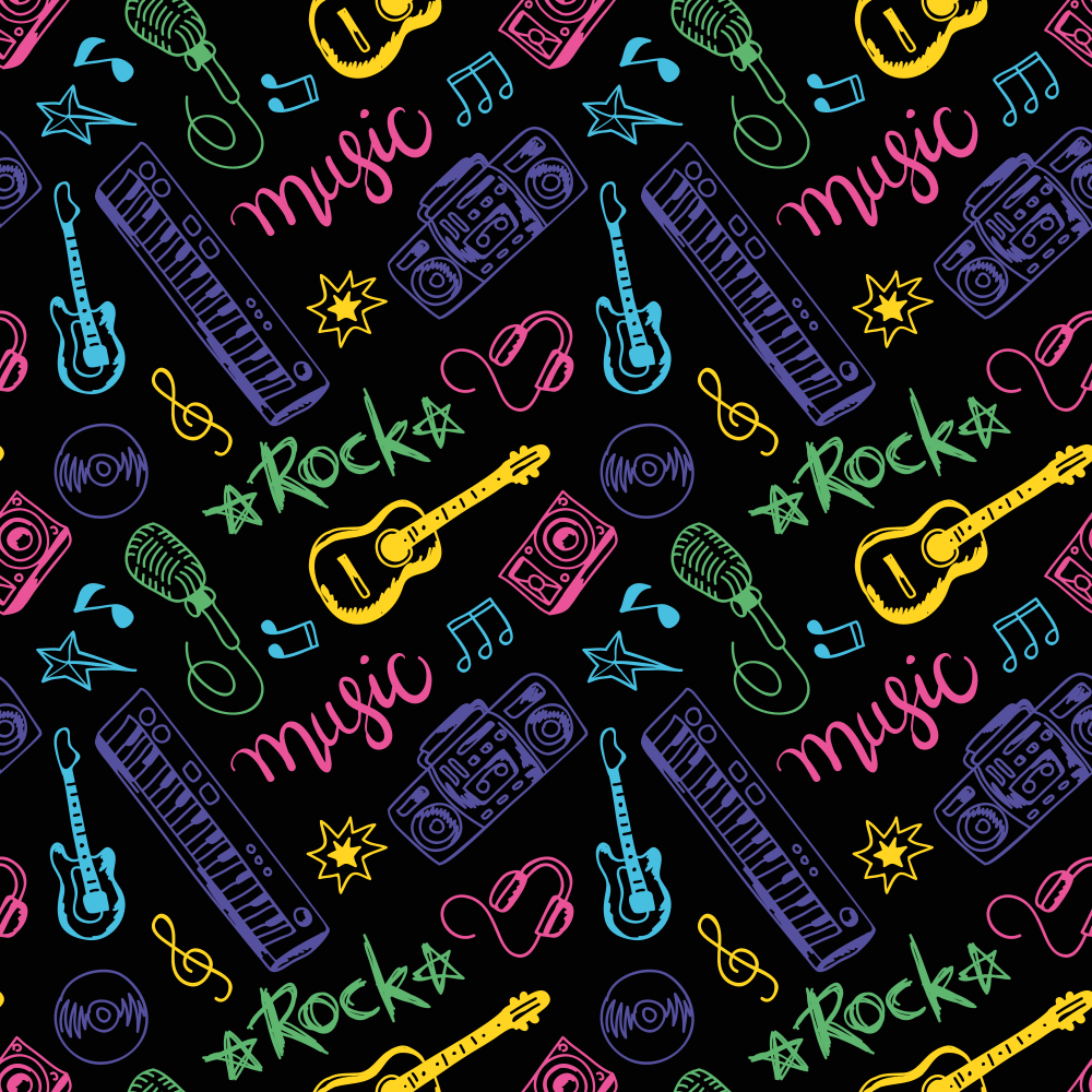 乙烯基地毯 色彩缤纷的音乐主题 - TenStickers