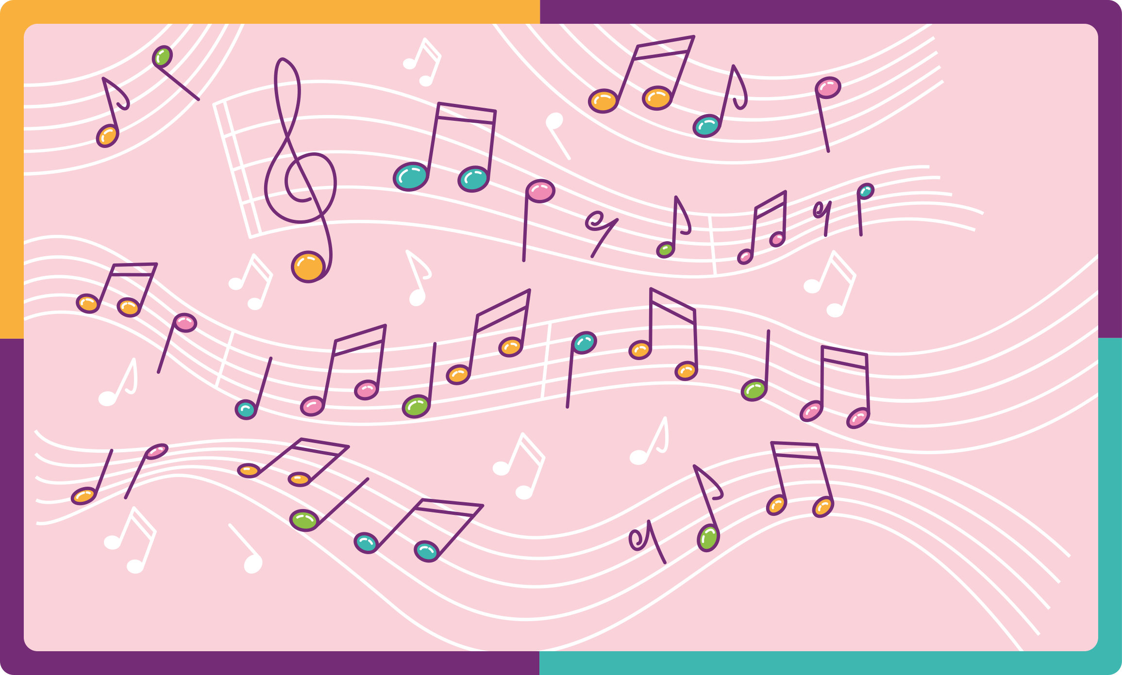 乙烯基地毯 旋律音符的流动 - TenStickers