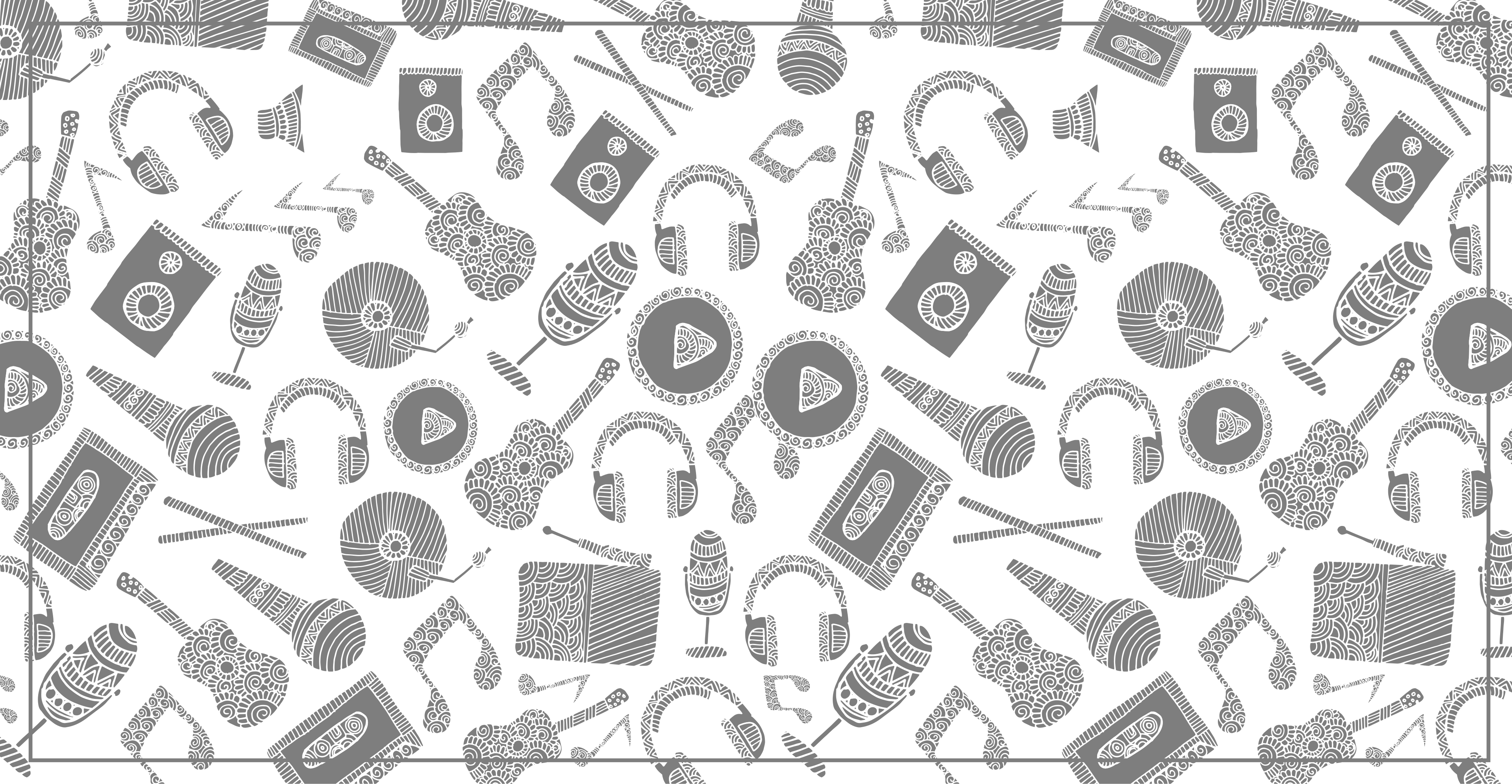 乙烯基地毯 音乐元素模式 - TenStickers