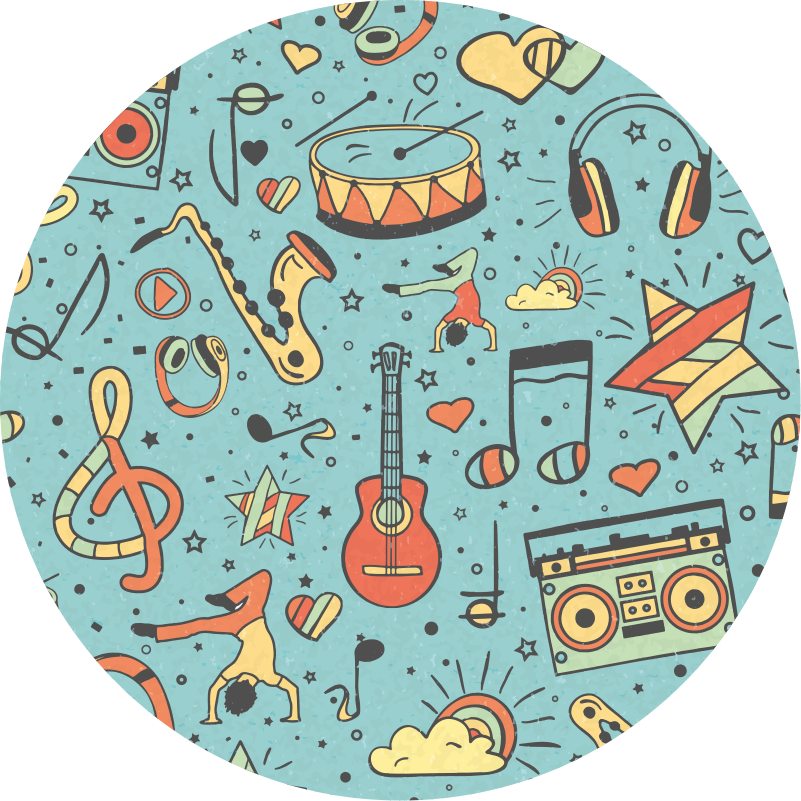 乙烯基地毯 音乐音符主题 - TenStickers