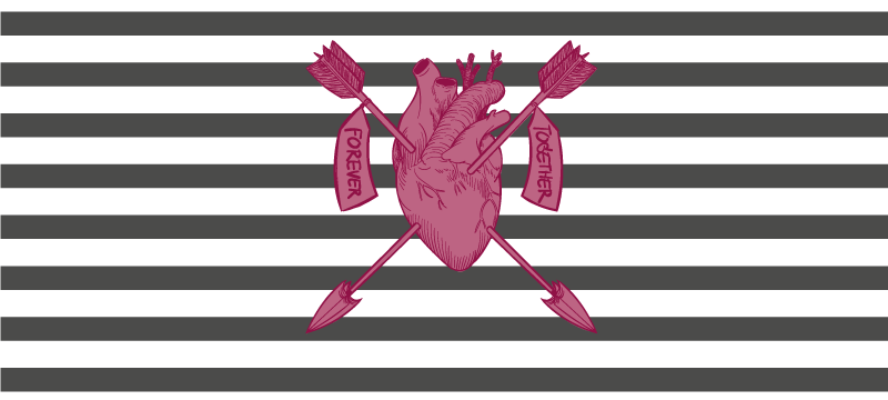 乙烯基地毯与心箭相伴 - TenStickers