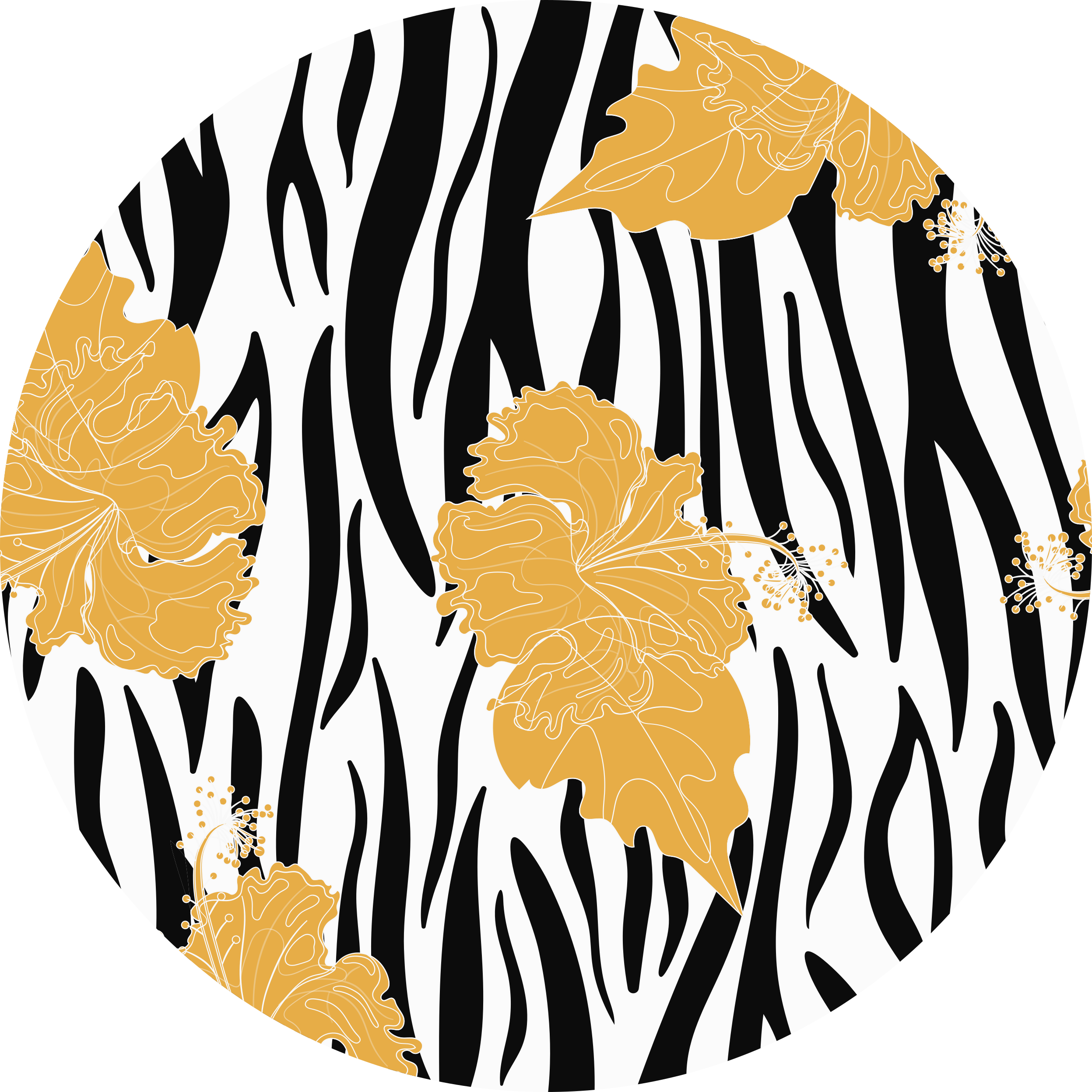 乙烯基地毯动物印花花卉斑马图案 - TenStickers