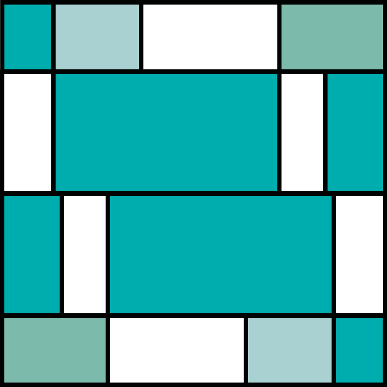 乙烯基地毯几何 蓝色蒙德里安瓷砖 - TenStickers