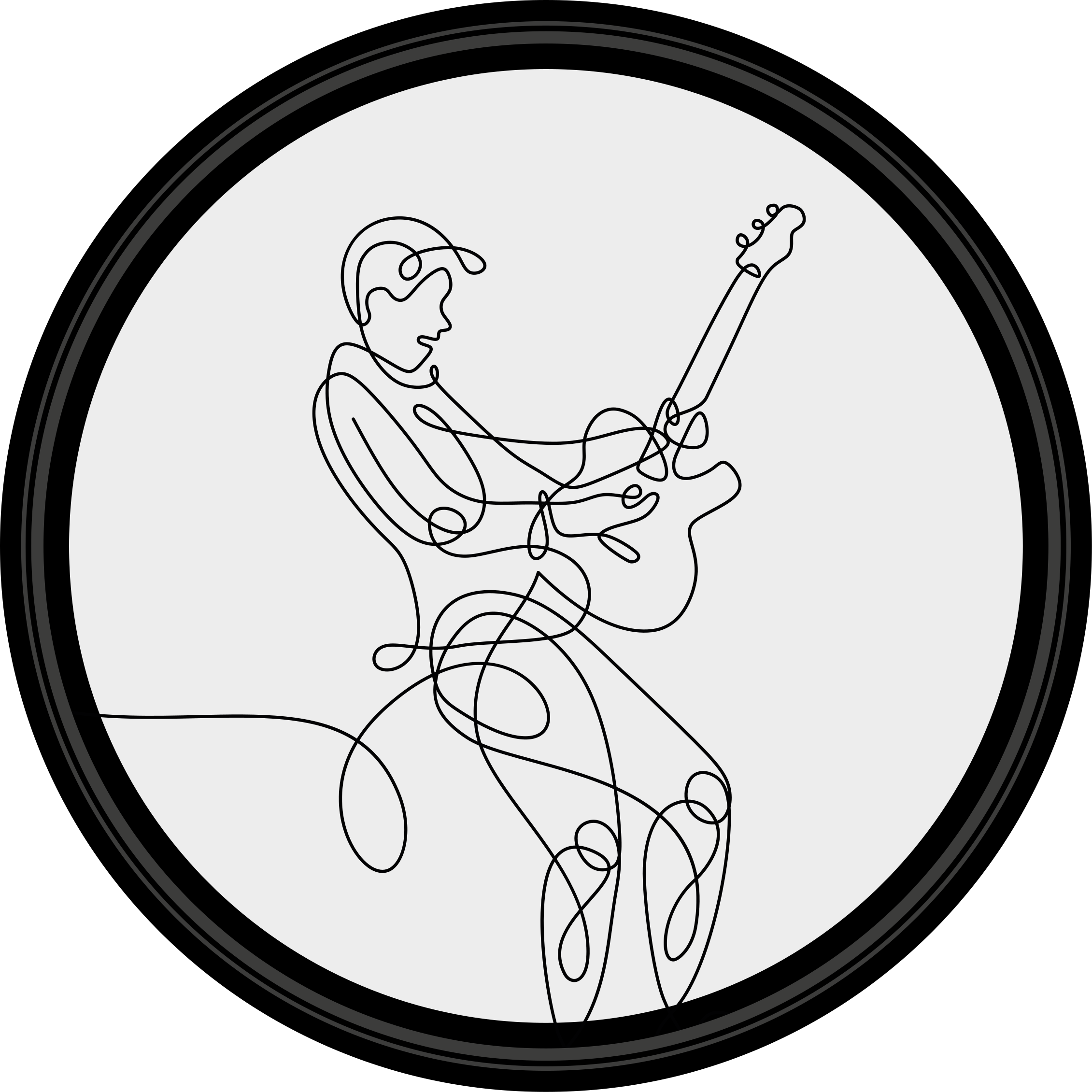 乙烯基地毯质地线条艺术音乐家 - TenStickers