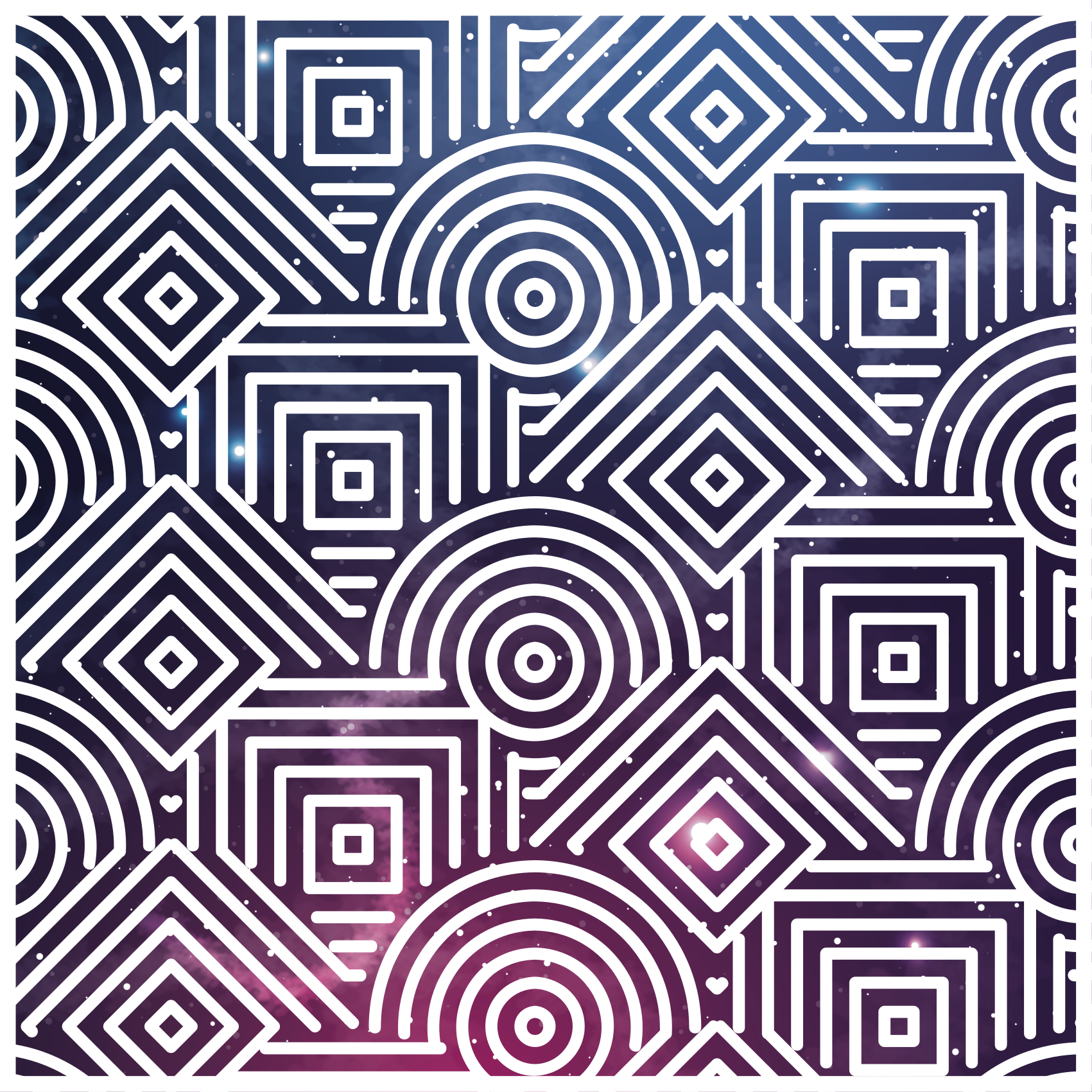 乙烯基地毯几何复杂的圆形与方形 - TenStickers