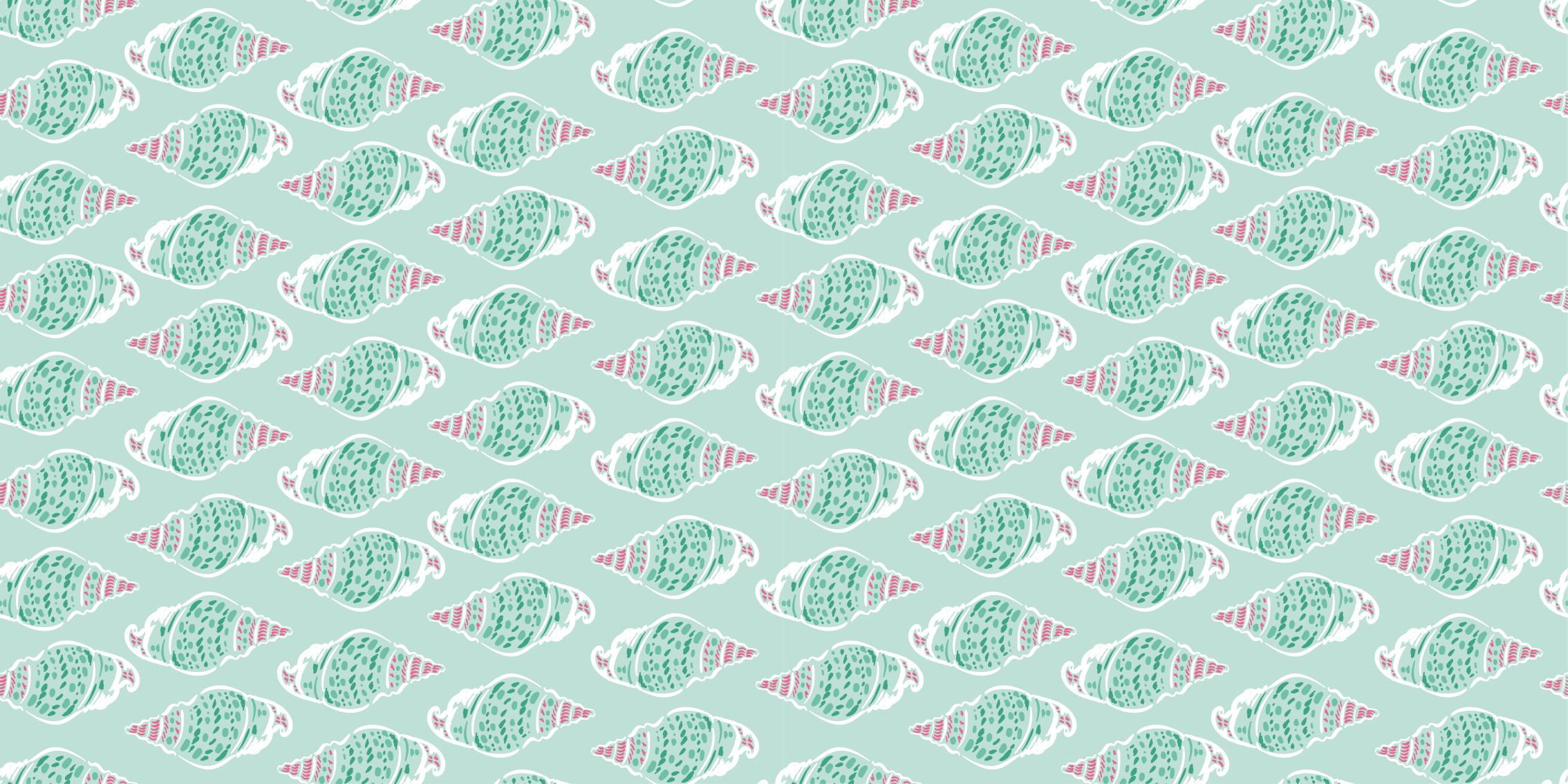 乙烯基地毯浴室绿色贝壳概念 - TenStickers