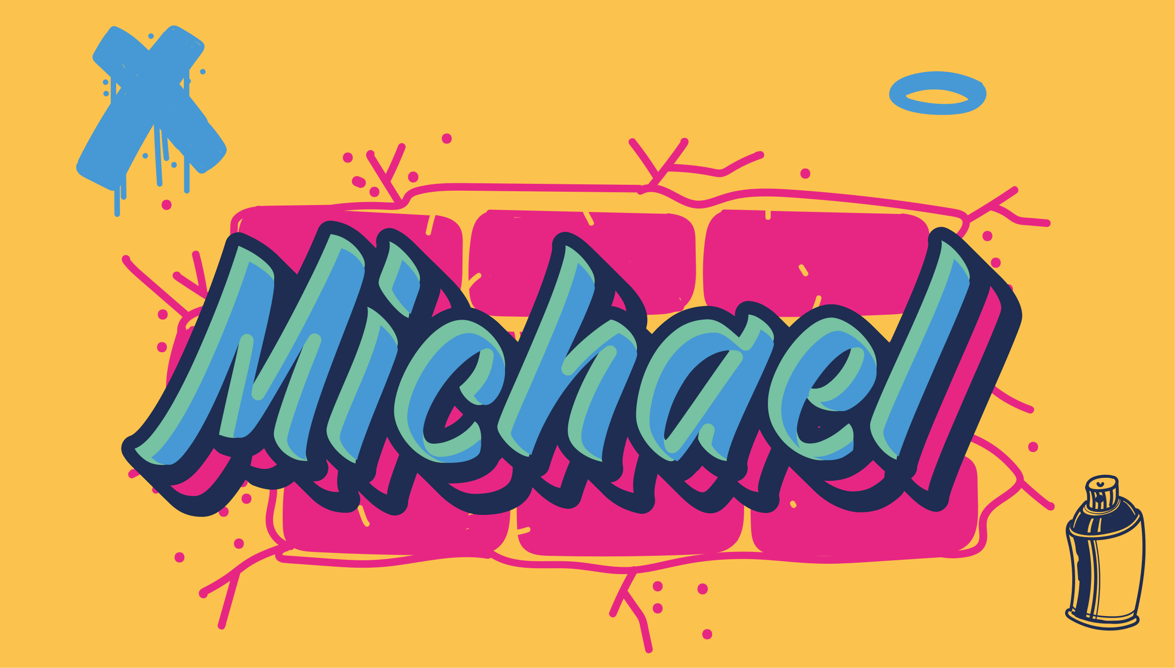 乙烯基地毯个性涂鸦定制名称 - TenStickers