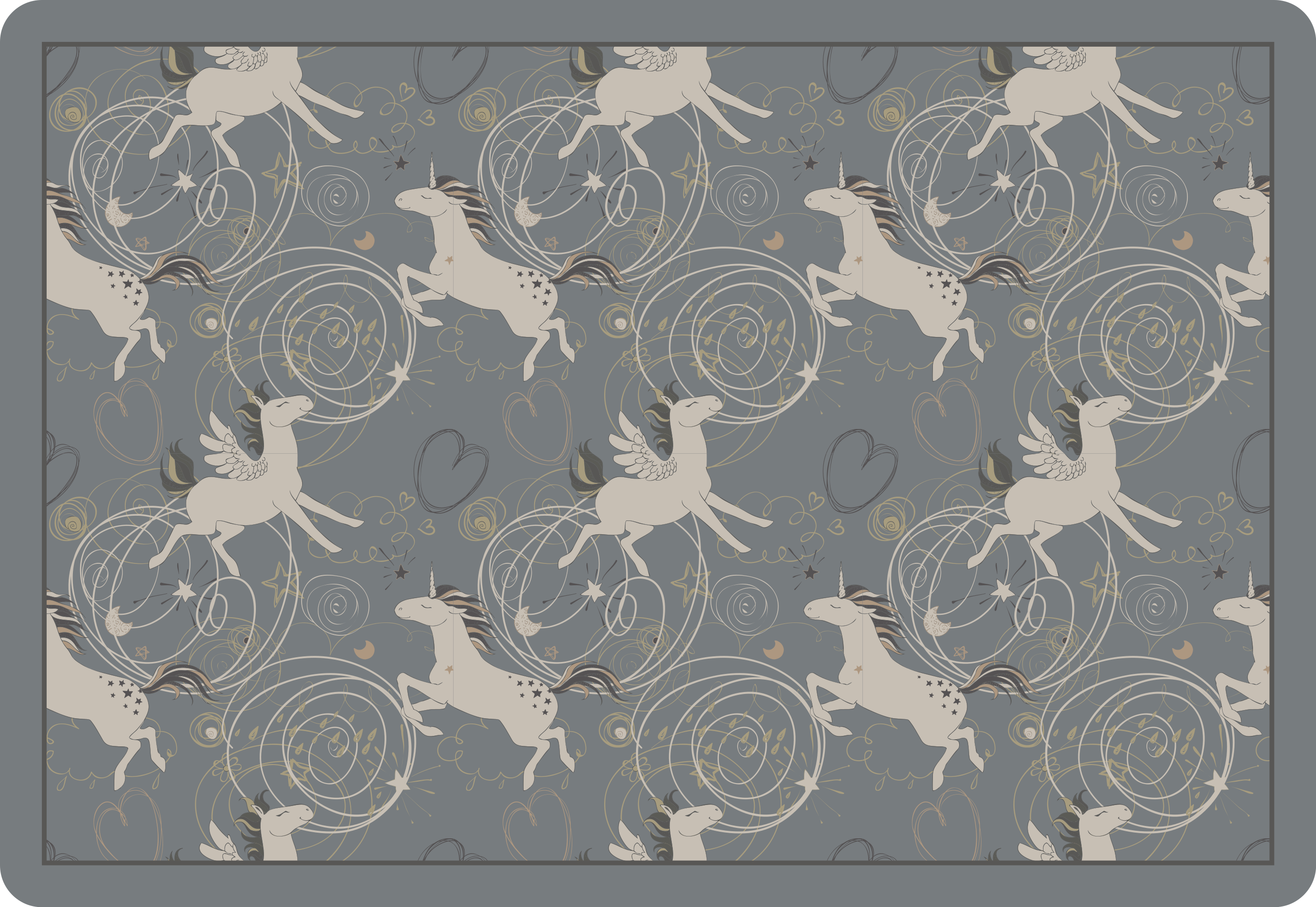 乙烯基地毯 儿童 奇幻独角兽设计 - TenStickers