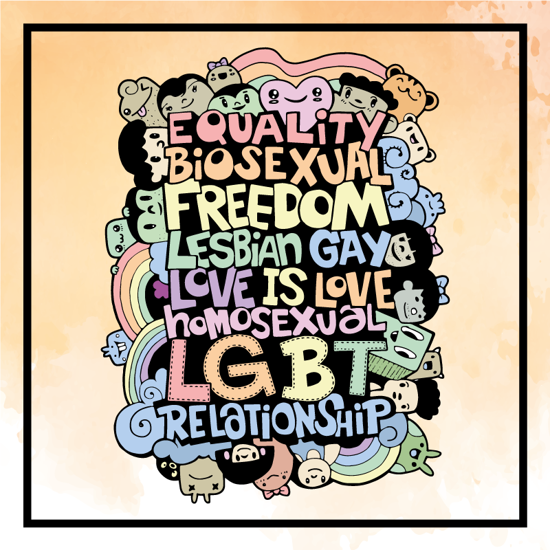 乙烯基地毯与短语展现彩虹lgbt信息 - TenStickers