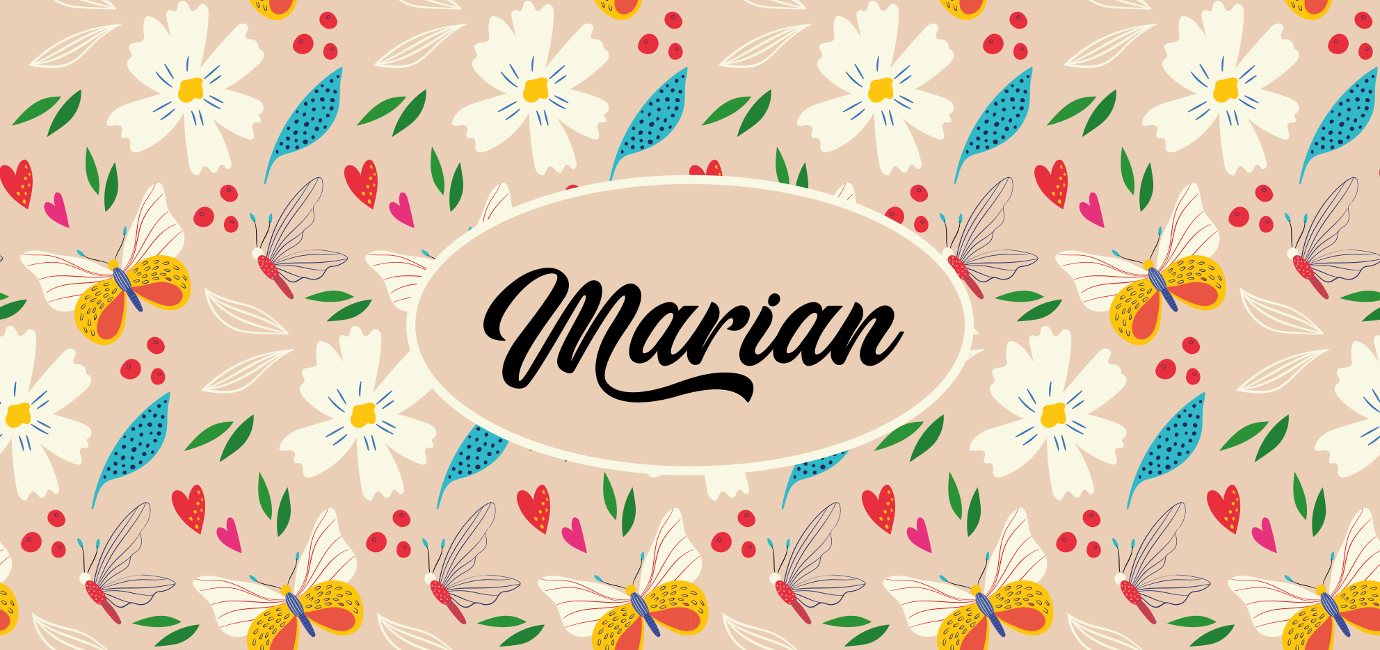 卧室乙烯基地毯定制米色花卉图案 - TenStickers