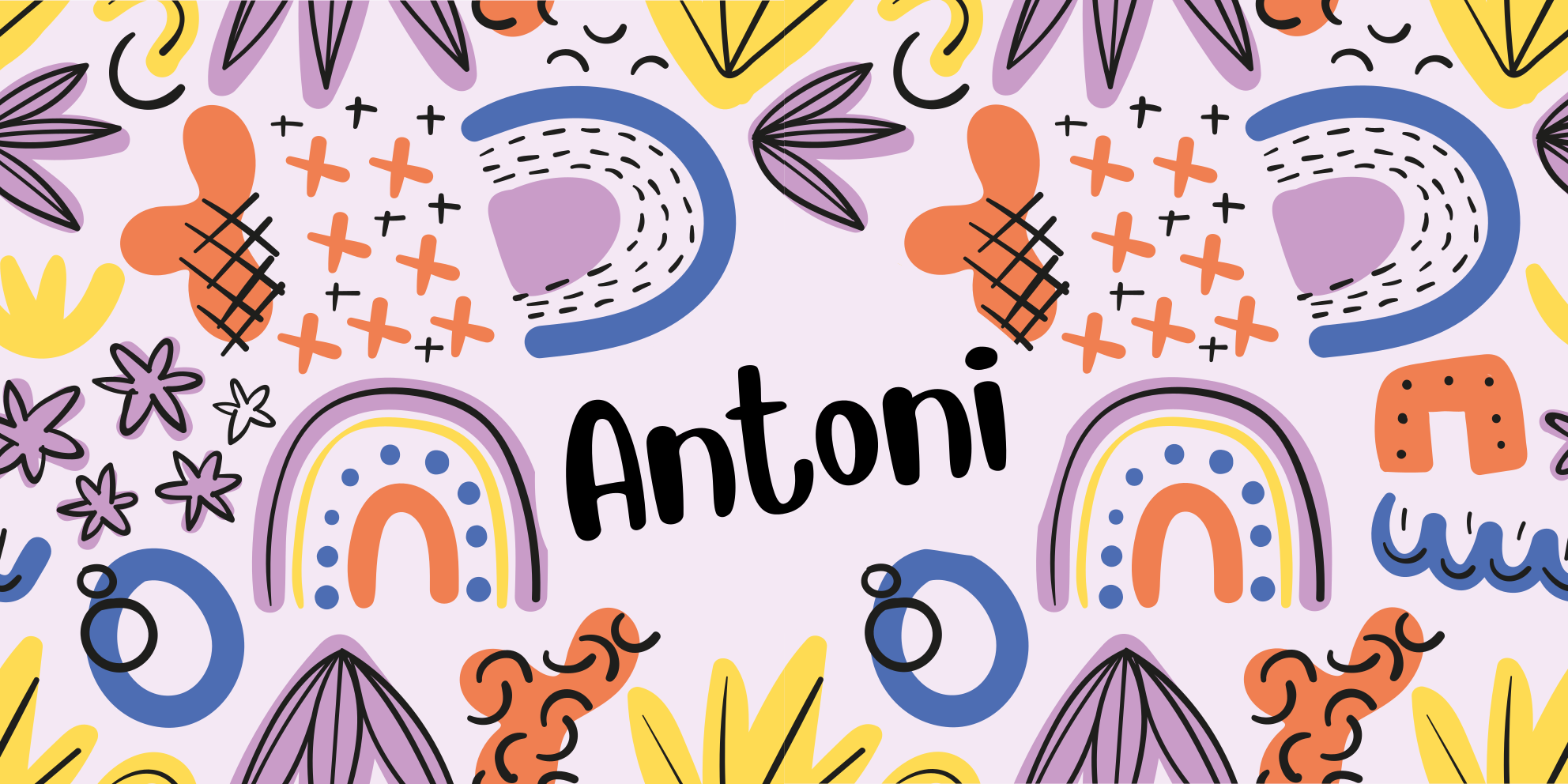 乙烯基地毯 北欧几何风格带名字 - TenStickers