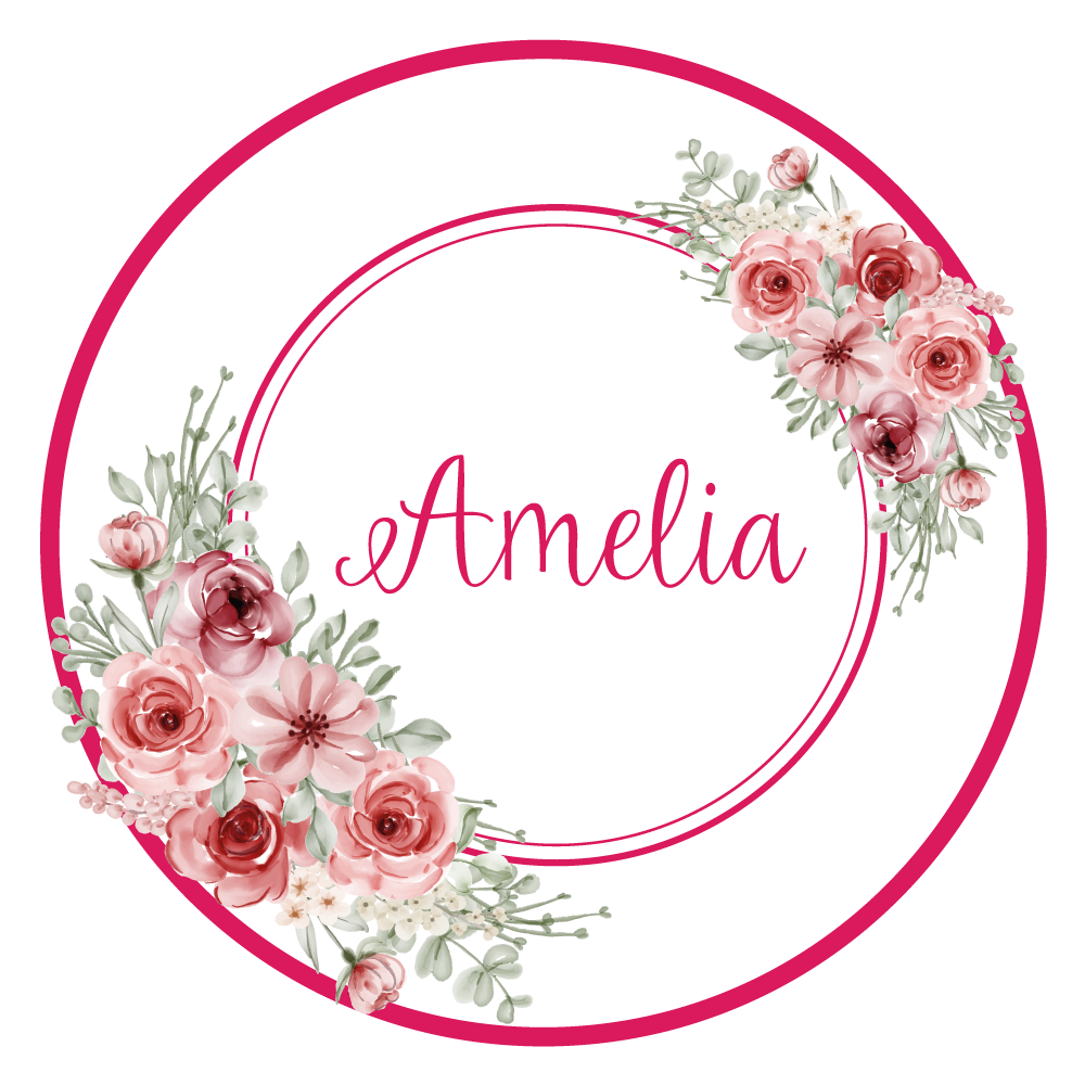 卧室乙烯基地毯花卉字母组合定制名字 - TenStickers