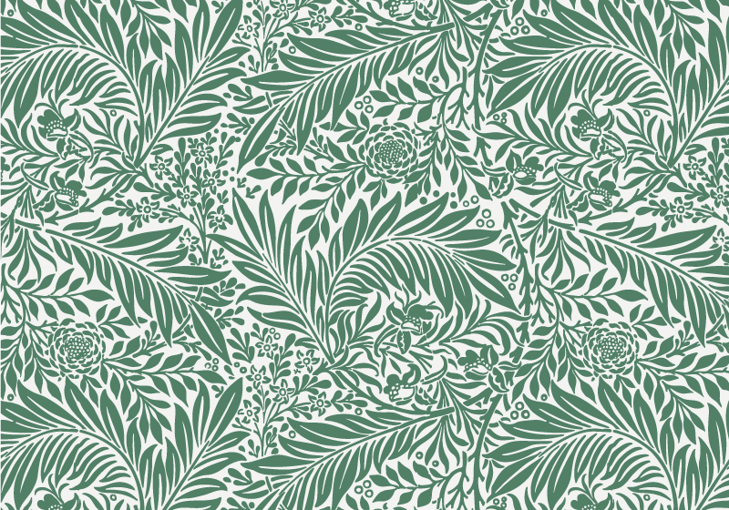 乙烯基花草地毯 绿色树叶图案 - TenStickers