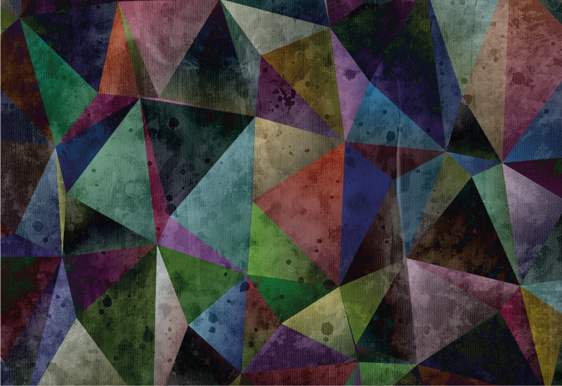 乙烯基地毯几何彩色三角马赛克 - TenStickers